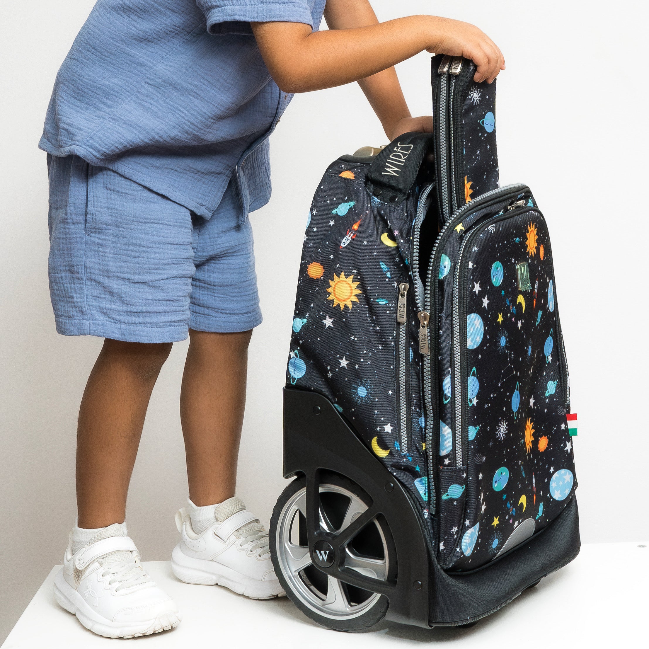 Daisy Wires 8-Wheels School Backpack Trolley Set (Lunch bag & Pencil Case)